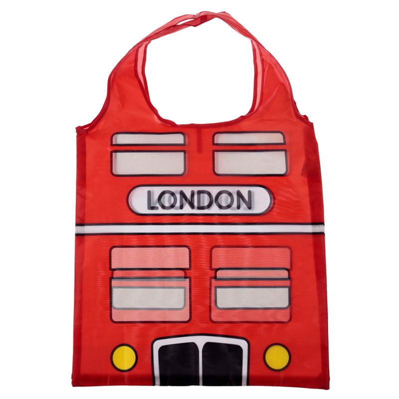 Handy Fold Up London Bus Shopping Bag with Holder-