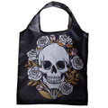Handy Fold Up Skulls & Roses Shopping Bag with Holder-