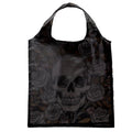 Handy Fold Up Skulls & Roses Shopping Bag with Holder-