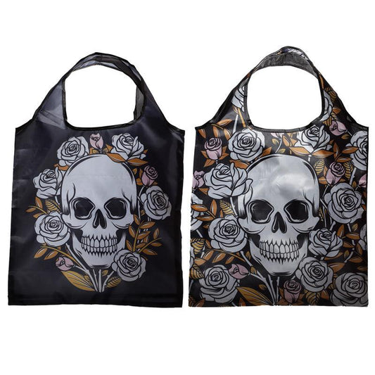 Handy Fold Up Skulls & Roses Shopping Bag with Holder - £7.99 - 