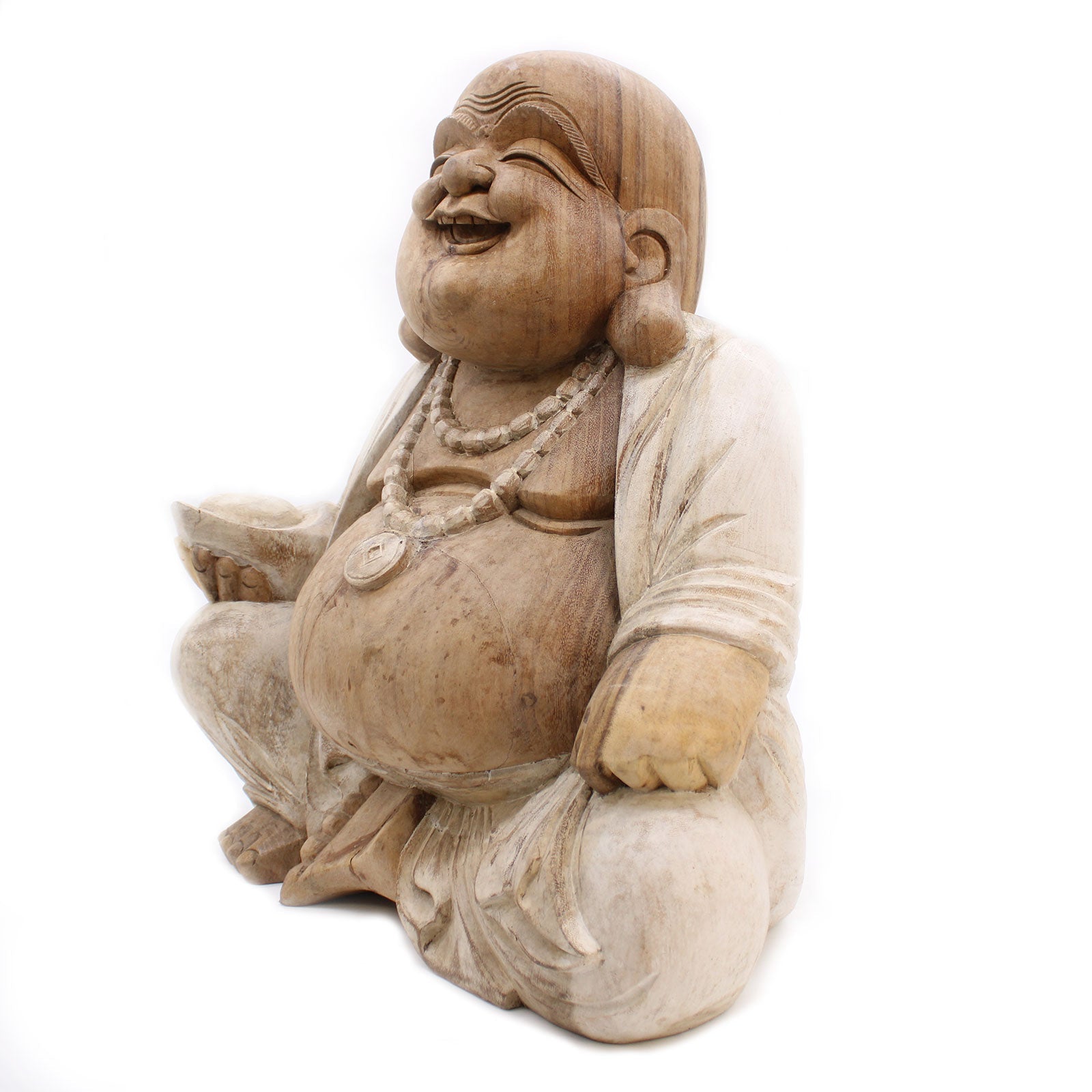 Happy Buddha - Whitewash 50cm-