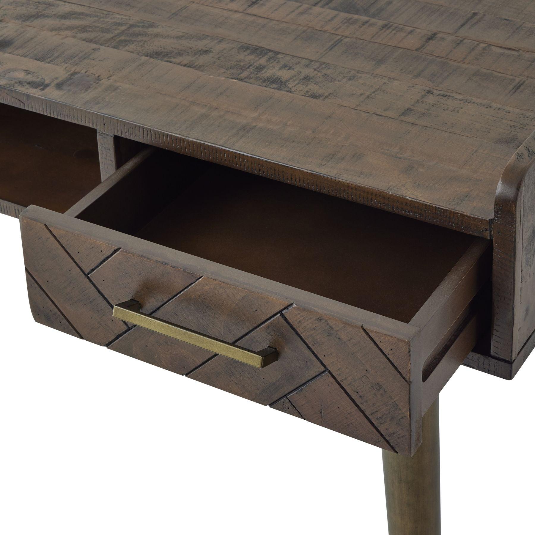 Havana Gold 2 Drawer Desk-Furniture > Tables > Desks