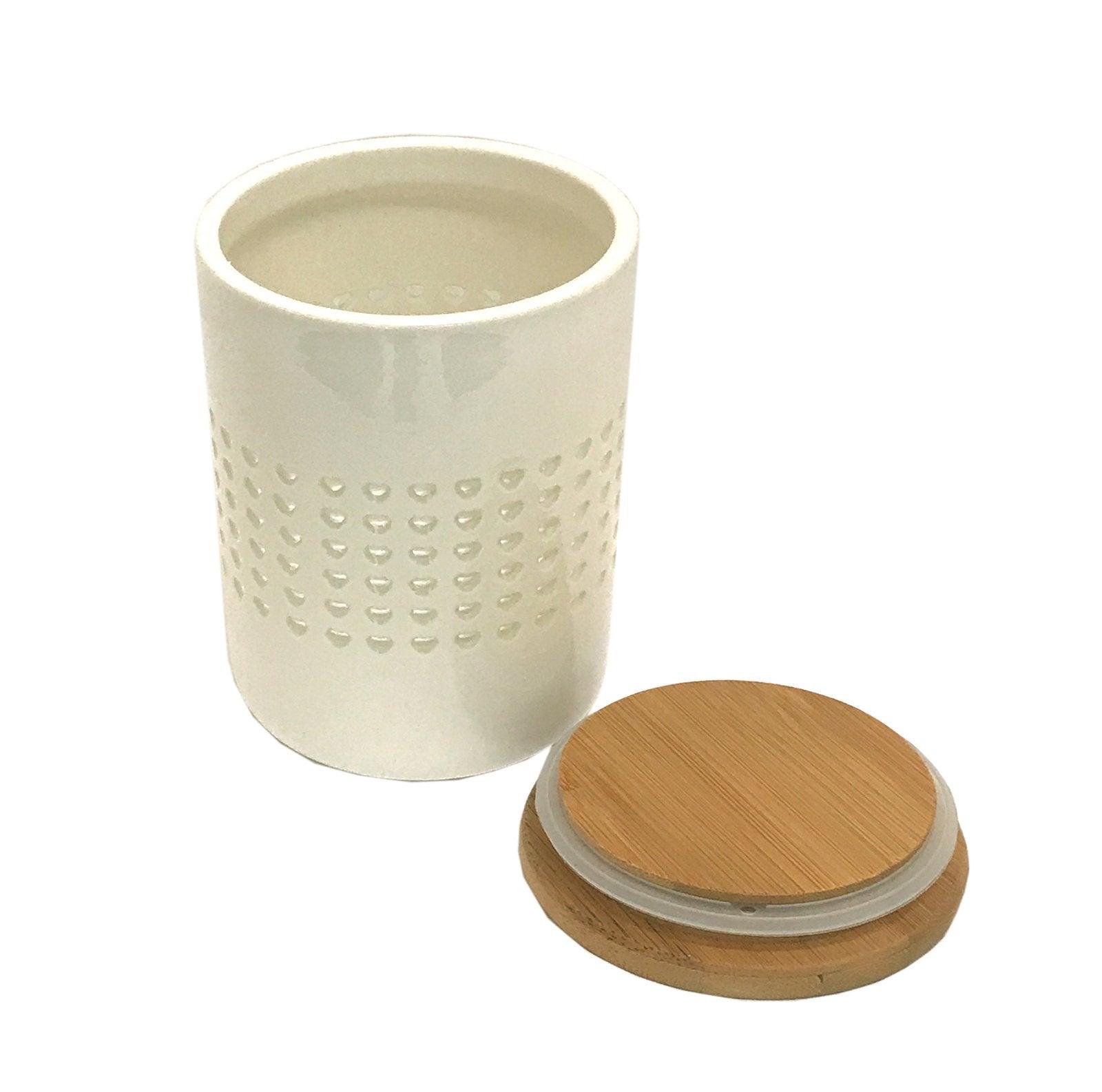 Heart Cut Out Storage Canister With Wood Lid - £20.99 - Kitchen Storage 
