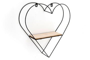 Heart Shaped Wire Wall Shelf - £49.99 - Wall Hanging Shelving 