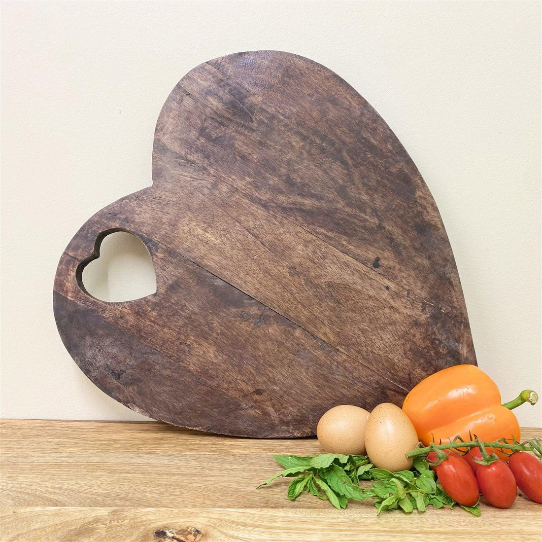 Heart Shaped Wooden Chopping Board 40cm - £26.99 - Trays & Chopping Boards 