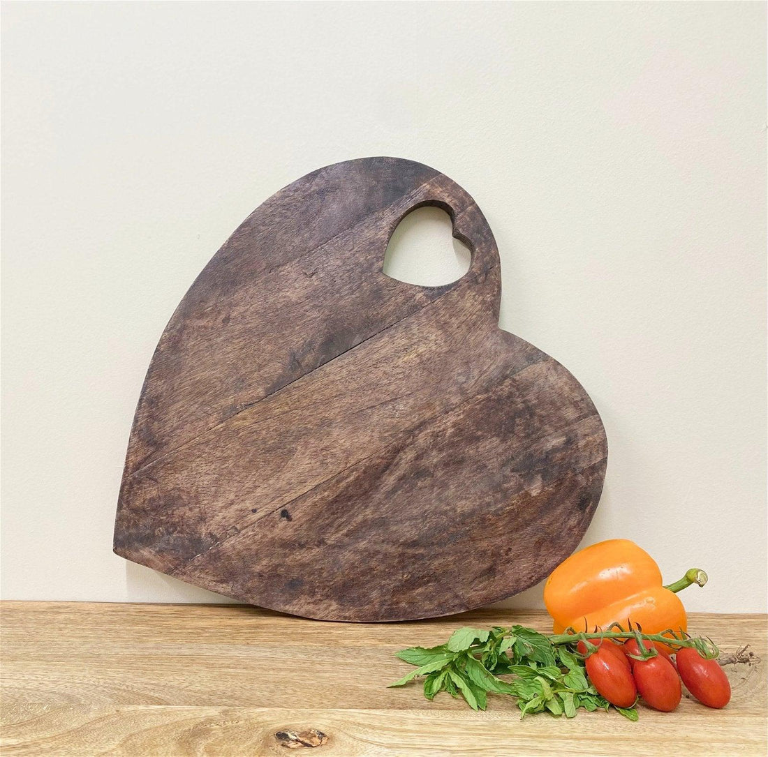 Heart Shaped Wooden Chopping Board 40cm - £26.99 - Trays & Chopping Boards 