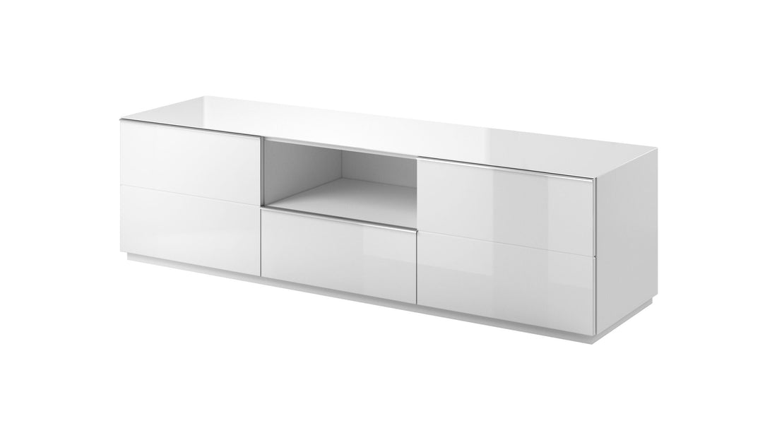 Helio 40 TV Cabinet 180cm White Glass Living Room TV Cabinet 