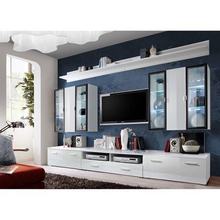 Iceland Gloss Entertainment Unit White Gloss Wall Unit 