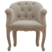 French Style Deep Button Chair | Linen