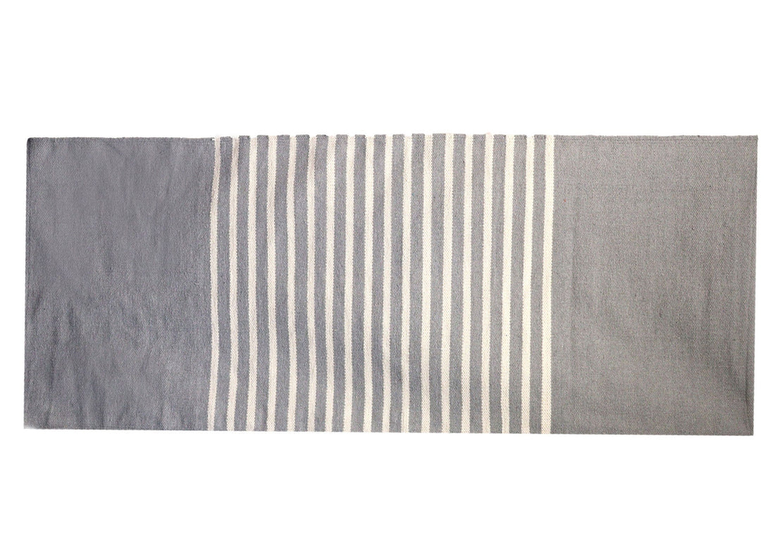 Indian Cotton Rug - 70x170cm - Grey - £45.0 - Rugs 