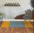 Indian Cotton Rug - 70x170cm - Yellow/ Blue - £45.0 - Rugs 