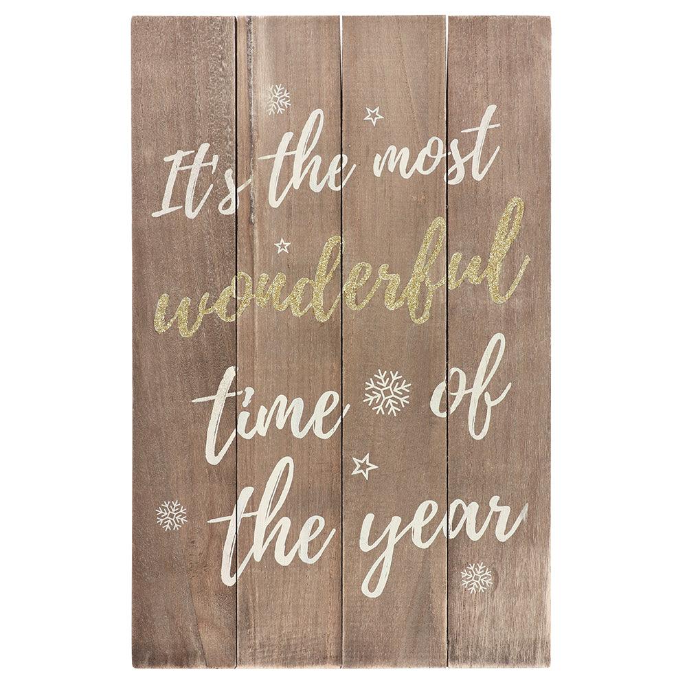 It's the Most Wonderful Time of the Year Wooden Plaque - £12.99 - Wall Art 