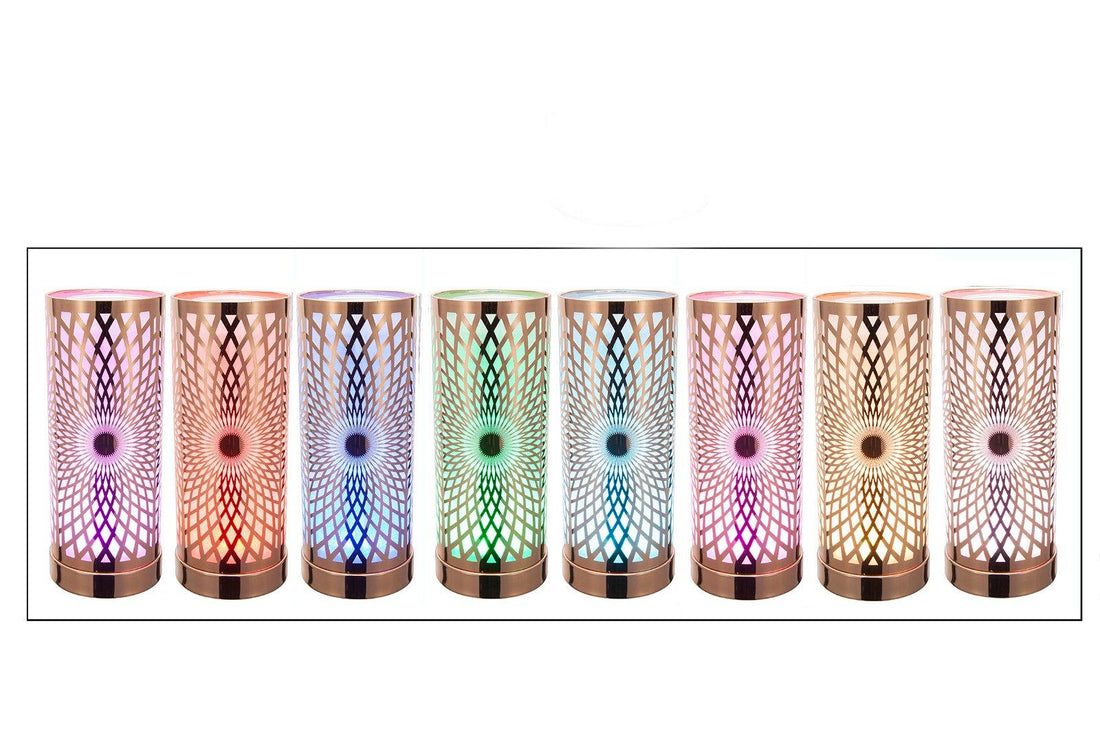 Kaleidoscope Design Colour Changing LED Lamp & Aroma Diffuser in Rose Gold - £52.99 - Lamps With Aroma Diffusers 
