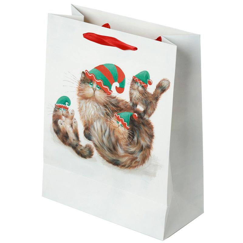 Kim Haskins Cats Christmas Elves Large Gift Bag - £5.0 - 