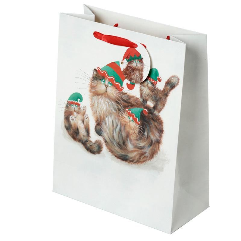 Kim Haskins Cats Christmas Elves Large Gift Bag - £5.0 - 