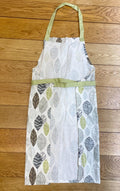 Kitchen Apron With Contemporary Green Leaf Print Design-Decorative Kitchen Items