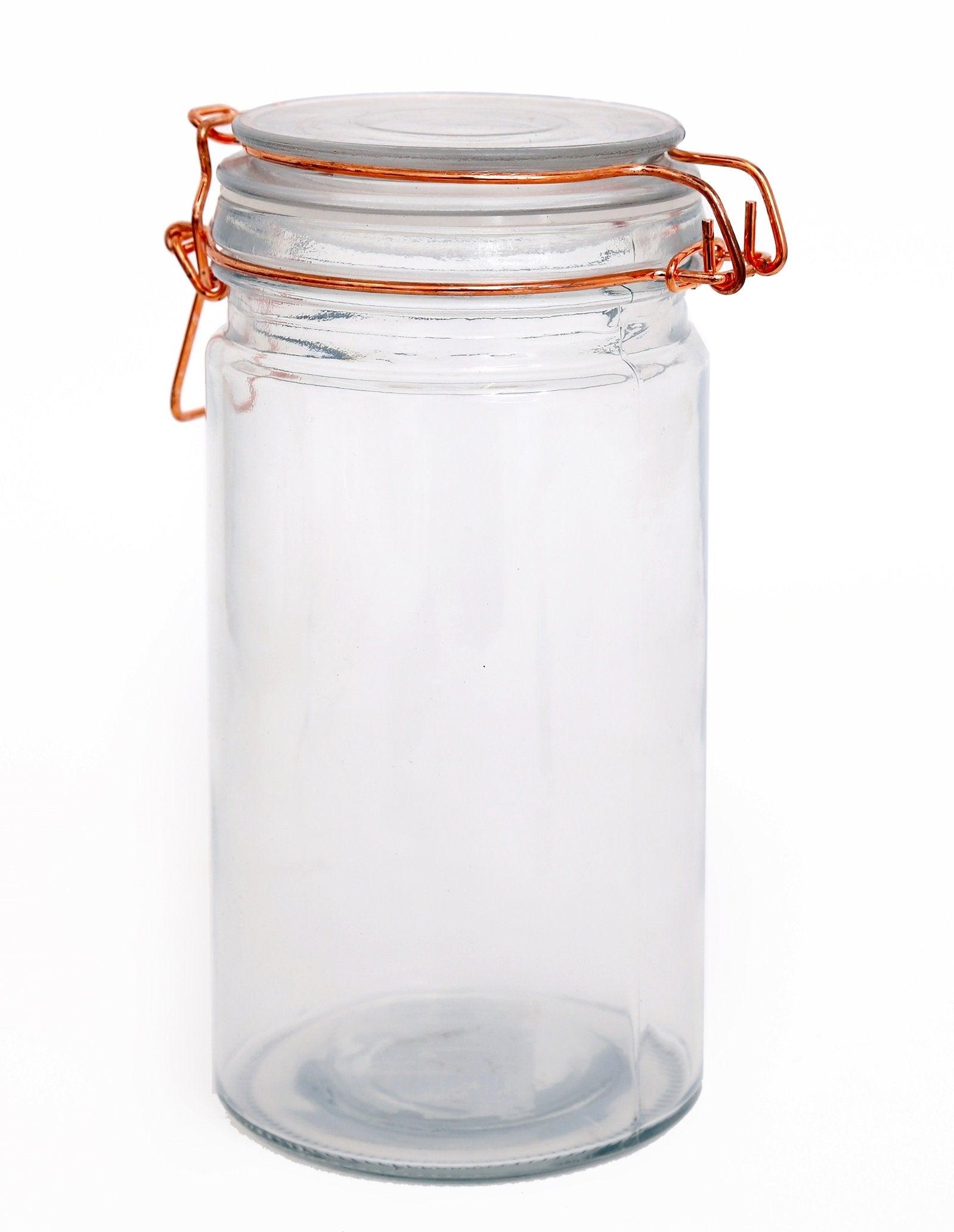 Kitchen Storage Jar With Copper Clip 20cm-Kitchen Storage