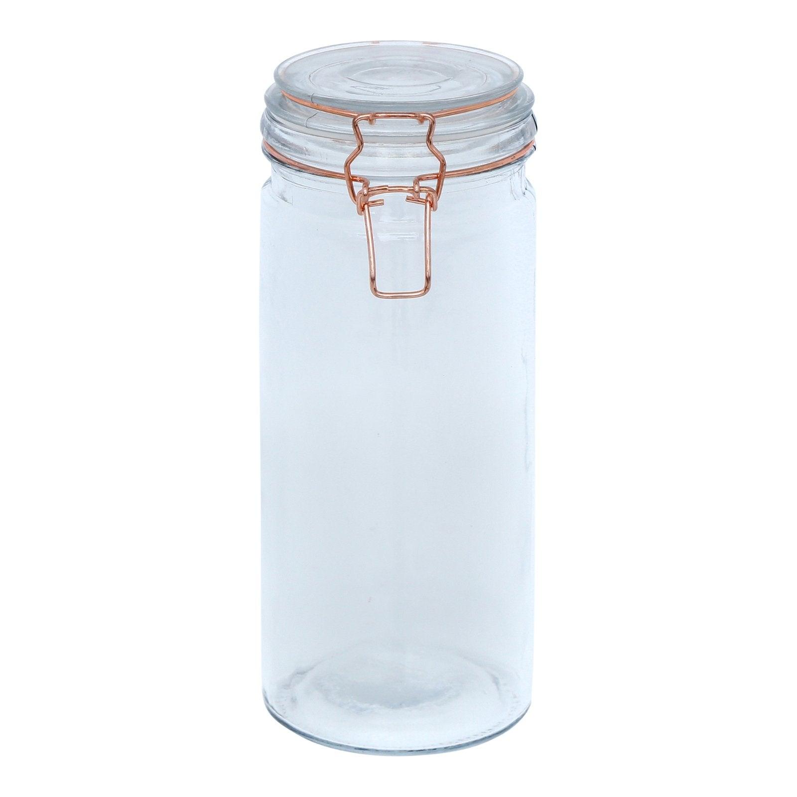 Kitchen Storage Jar With Copper Clip 25cm-Kitchen Storage