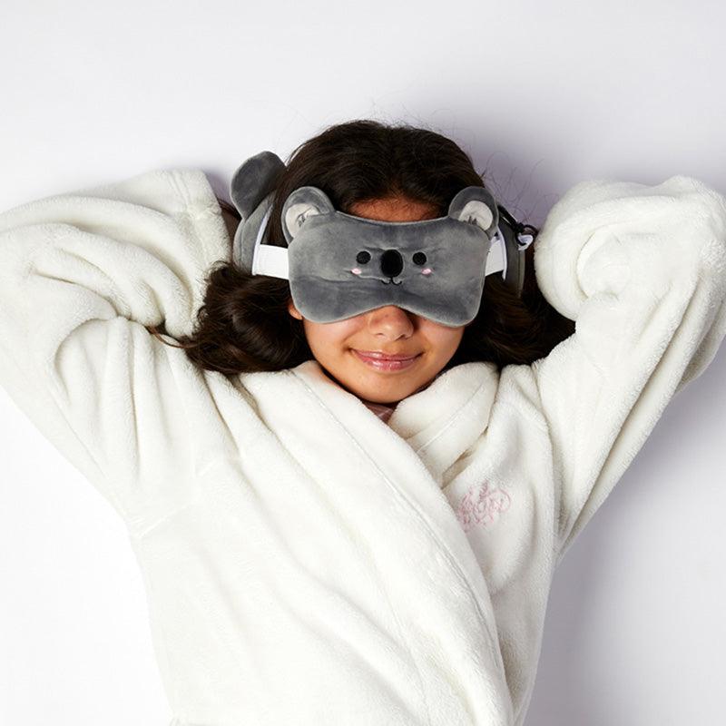 Koala Relaxeazzz Plush Round Travel Pillow & Eye Mask Set - £13.99 - Travel Pillow Eye Mask Set 