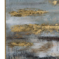 Large Abstract Grey And Gold Glass Image With Gold Frame-Art & Printed Products > Printed Art > Other Printed Art