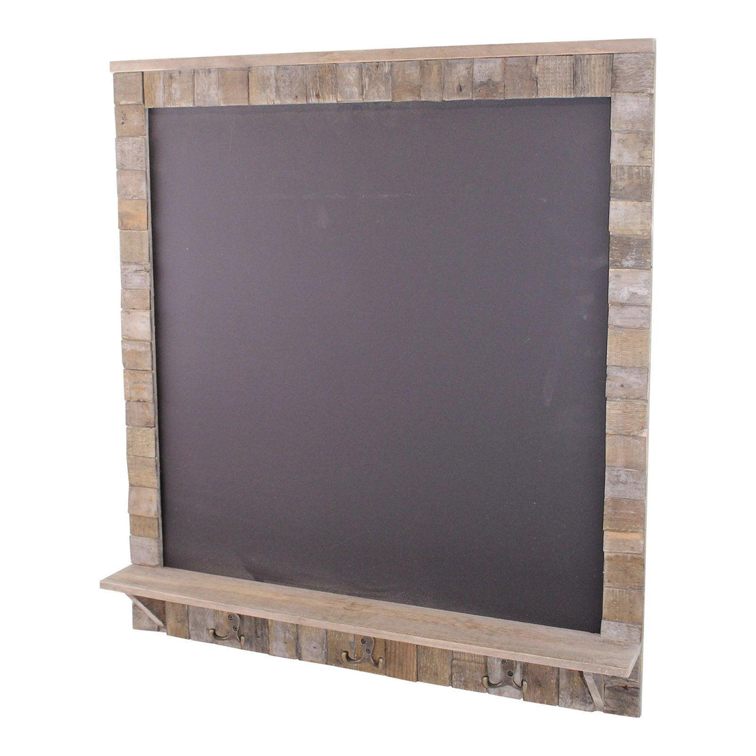 Large Blackboard with Driftwod Effect Surround, Shelf and 3 Double Hooks - £62.99 - Blackboards, Memo Boards & Calendars 