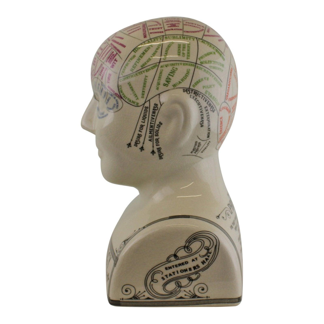 Large Ceramic Crackle Phrenology Head - £64.99 - Phrenology 