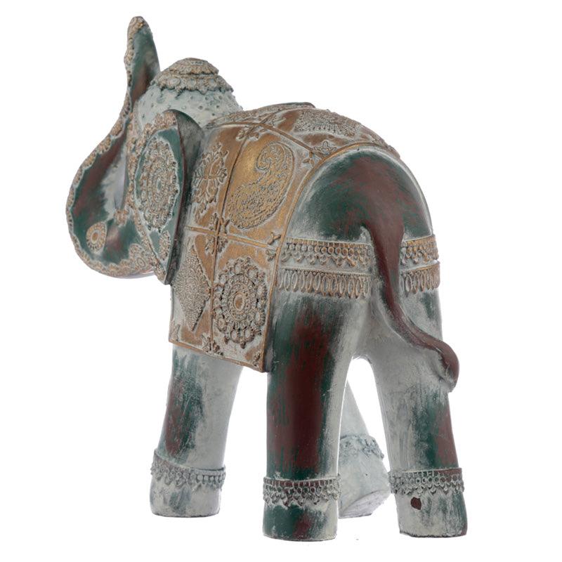 Large Decorative Turquoise and Gold Elephant-