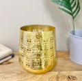 Large Gold Candle Pot 20cm-Candle Holders & Plates