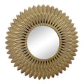 Large Gold Feather Design Mirror-Mirrors