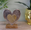 Large Metal and Wood Standing Heart Decoration-Ornaments