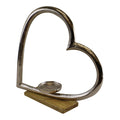 Large Metal Heart Candle Holder With Wooden Base - £41.99 - Candle Holders & Plates 