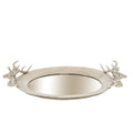 Large Mirrored Tray With Stag Heads-Gifts & Accessories > Christmas Decorations > Christmas Room Decorations