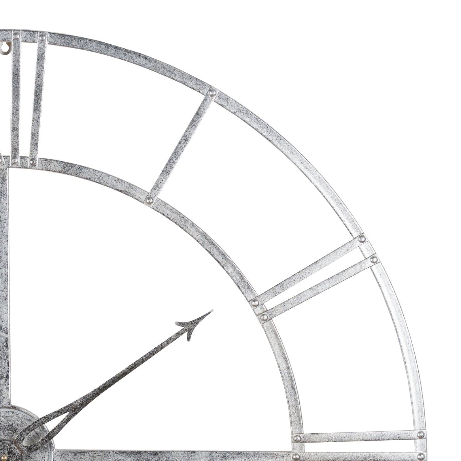 Large Silver Foil Skeleton Wall Clock-Wall Clocks