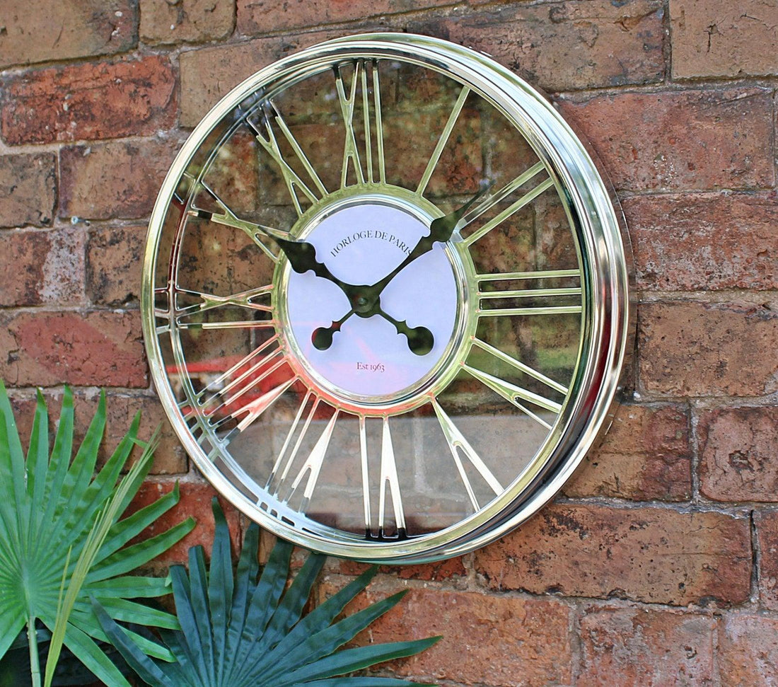 Large Silver Wall Clock 45cm - £70.99 - Wall Hanging Clocks 