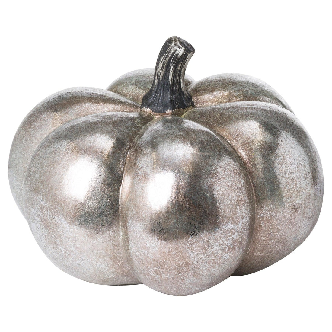 Large Squat Silver Foil Pumpkin - £44.95 - Gifts & Accessories > Ornaments > Pumpkins 