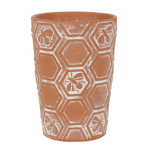 Large Terracotta Bee and Honeycomb Plant Pot - £12.99 - Plant Pots 