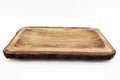 Large Wooden Platter Tray With Bark Edging-Trays & Chopping Boards