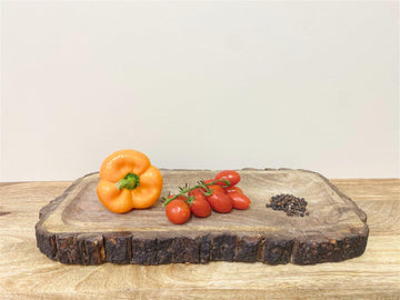 Large Wooden Platter Tray With Bark Edging - £34.99 - Trays & Chopping Boards 