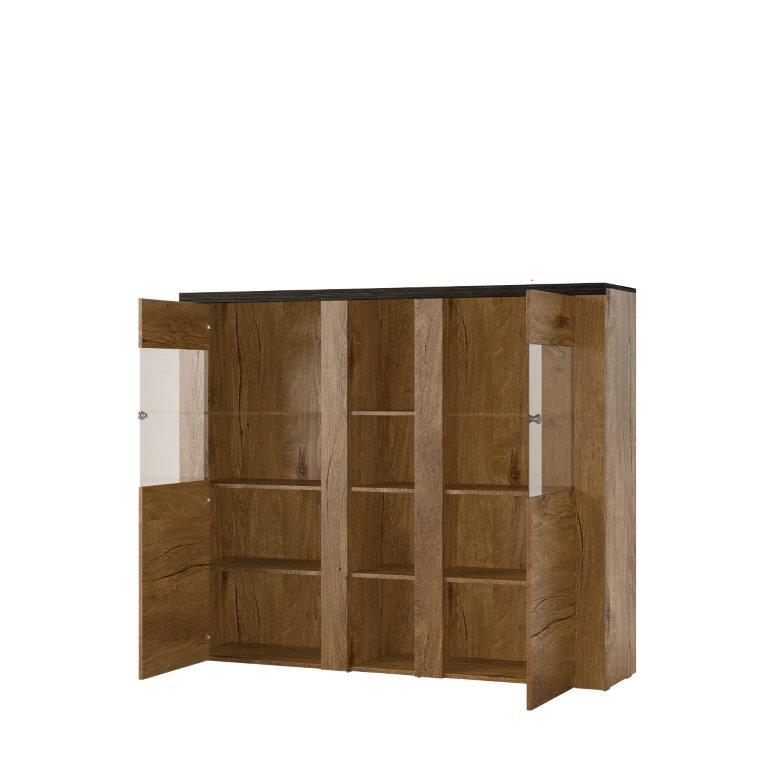Larona 46 Sideboard Display Cabinet Oak Satin Living Room Display Cabinet 