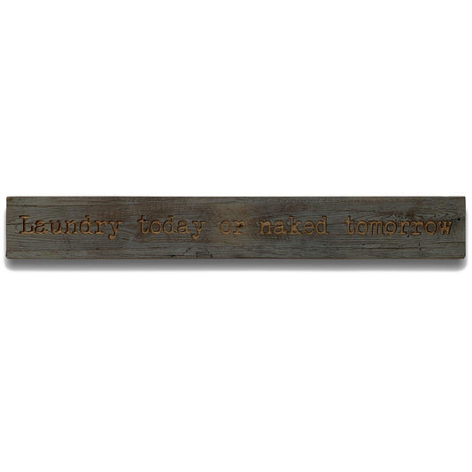 Laundry Grey Wash Wooden Message Plaque - £59.95 - Wall Plaques > Wall Plaques > Quotations 