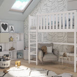 Single (3ft) Solid Pine High Sleeper Loft Bed