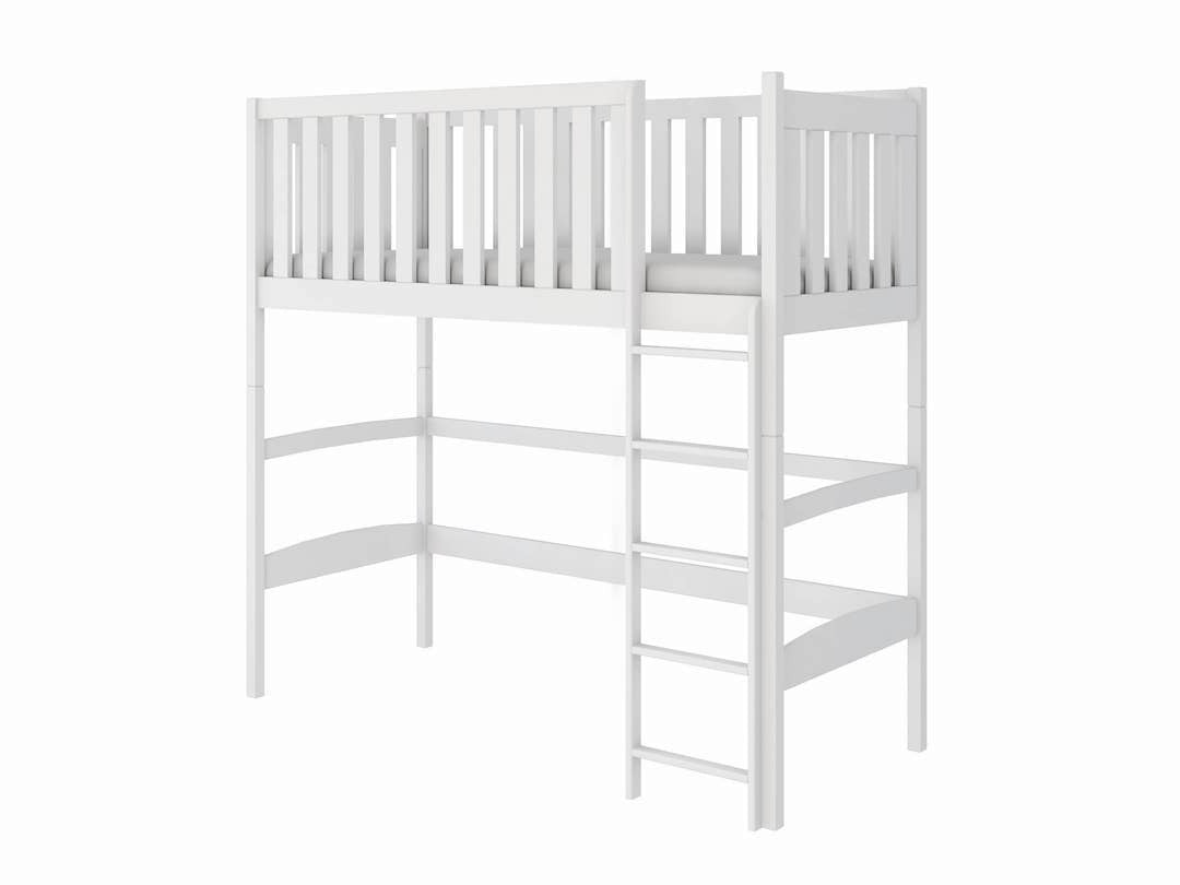 Single (3ft) Solid Pine High Sleeper Loft Bed White Foam Mattress