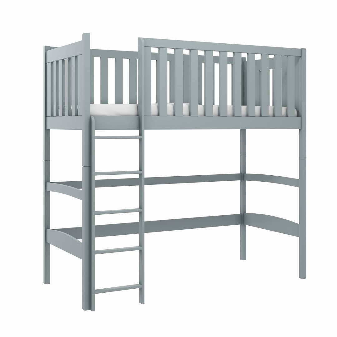 Single (3ft) Solid Pine High Sleeper Loft Bed Grey