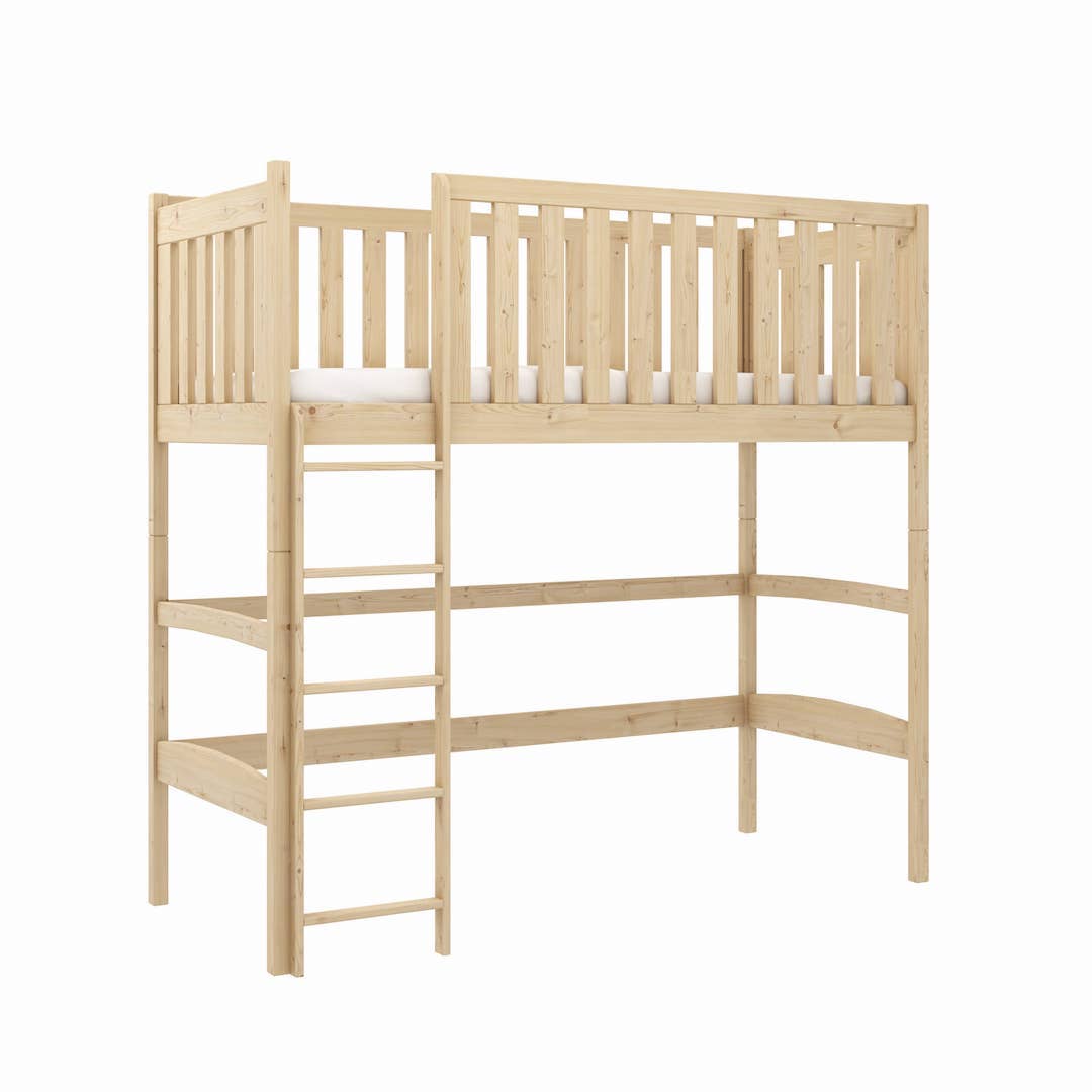 Single (3ft) Solid Pine High Sleeper Loft Bed Pine