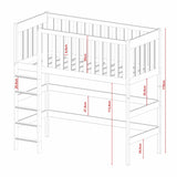 Single (3ft) Solid Pine High Sleeper Loft Bed