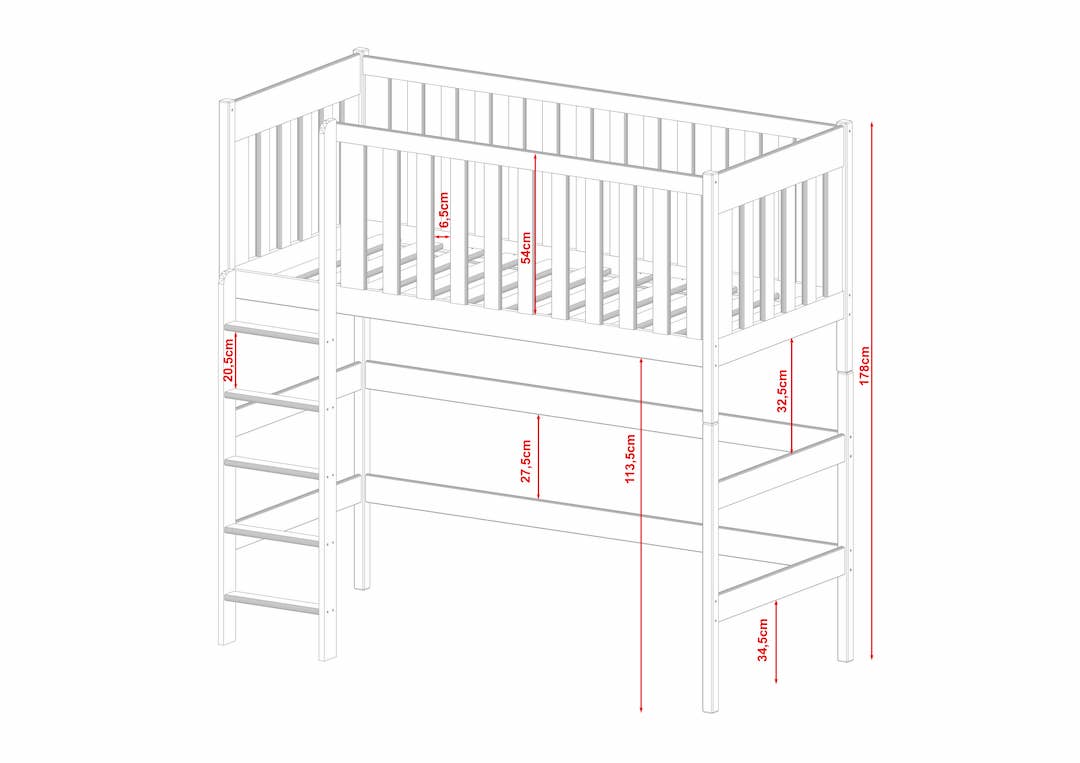 Single (3ft) Solid Pine High Sleeper Loft Bed