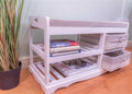 Laxey White Bench With Shoe Rack & Drawers-Storage Benches