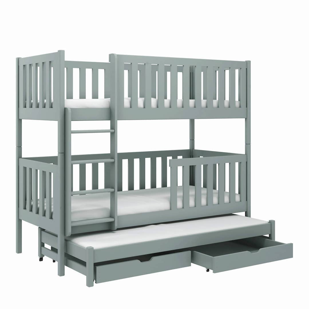 Lea Bunk Bed with Trundle and Storage-Bunk Bed