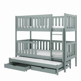 Single (3ft) Wooden Bunk Bed with Trundle & Under Bed Storage Drawers