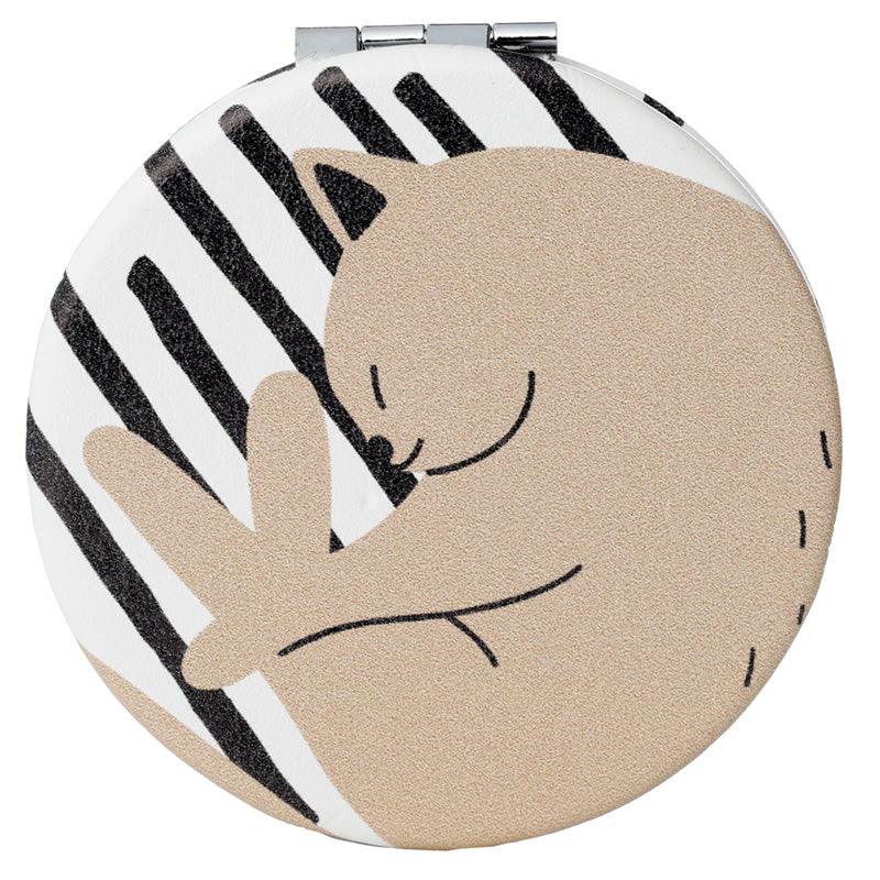 Leatherette Compact Mirror - Cat's Life-